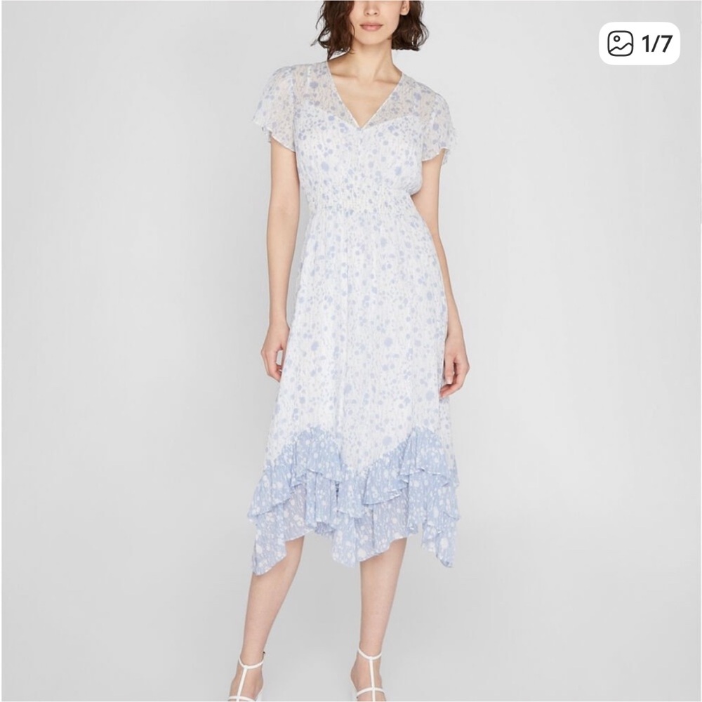 Club Monaco Printed Ruffle Dress - Picture 2 of 8